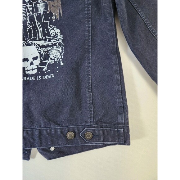 Next Women/Mens Small Navy Jean Jacket My Chemical Romance Black Parade Sherpa - Picture 9 of 11